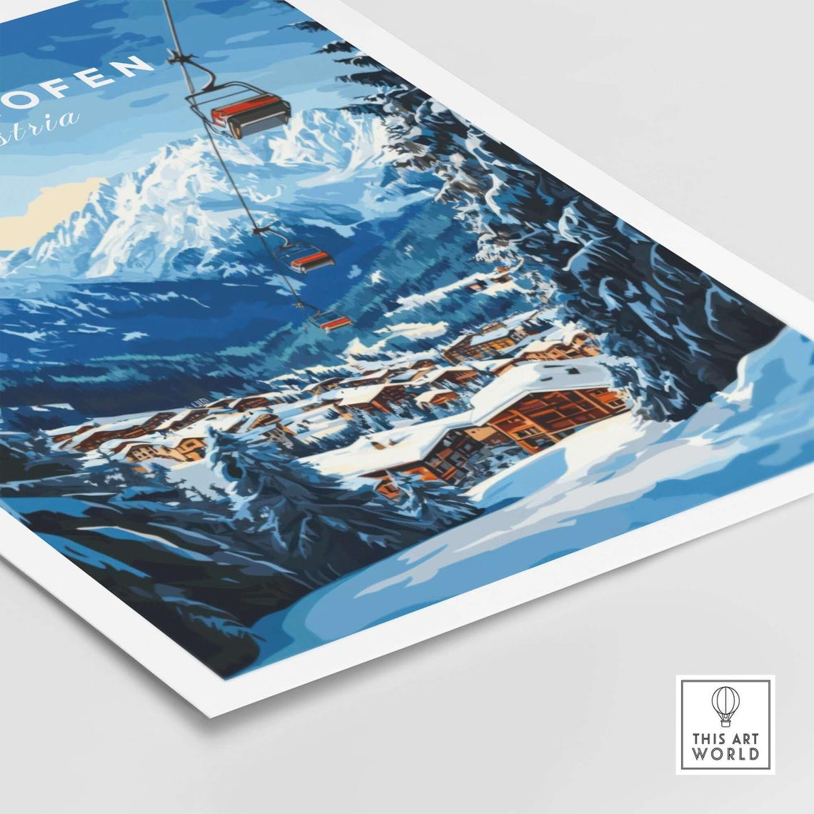 Mayrhofen Ski Travel Poster, Austria Gift - Image 5