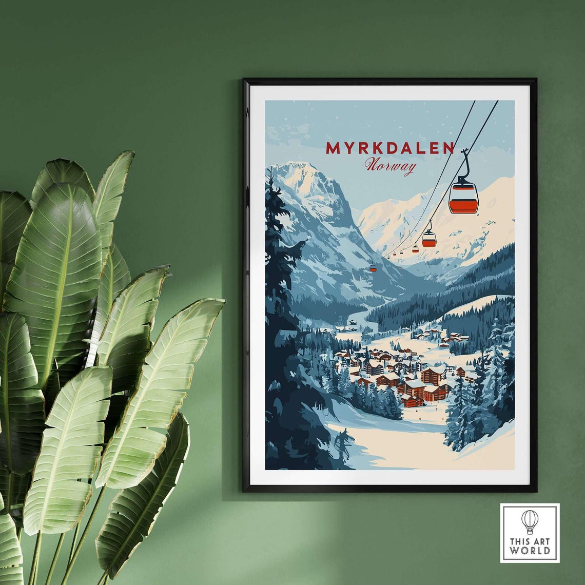 Myrkdalen Ski Poster, Winter Enthusiast Art Print - Image 2