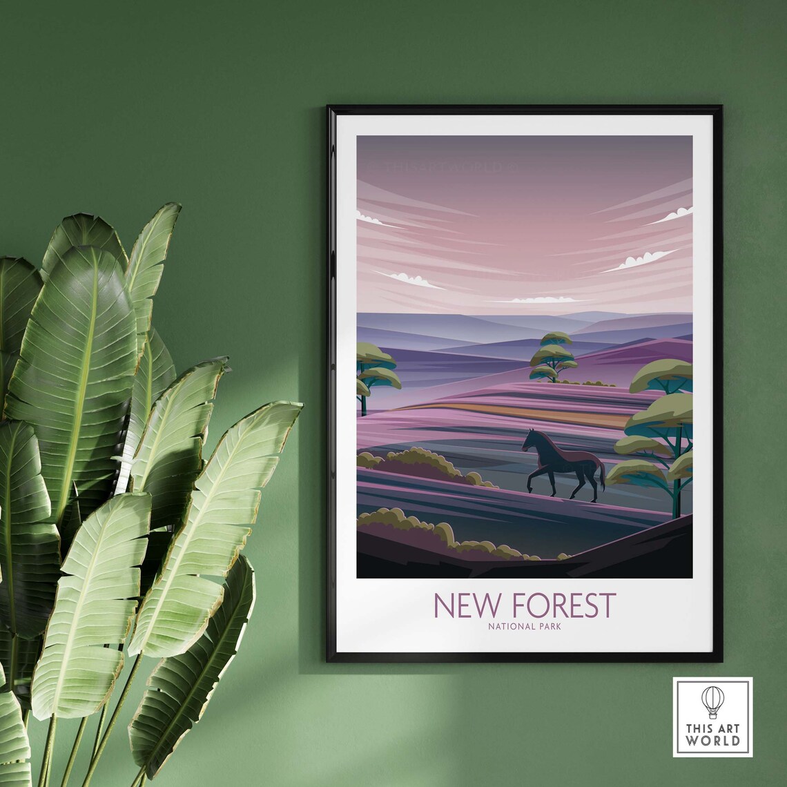 New Forest National Park Wild Horse Heathland Dusk Travel Poster - Image 2