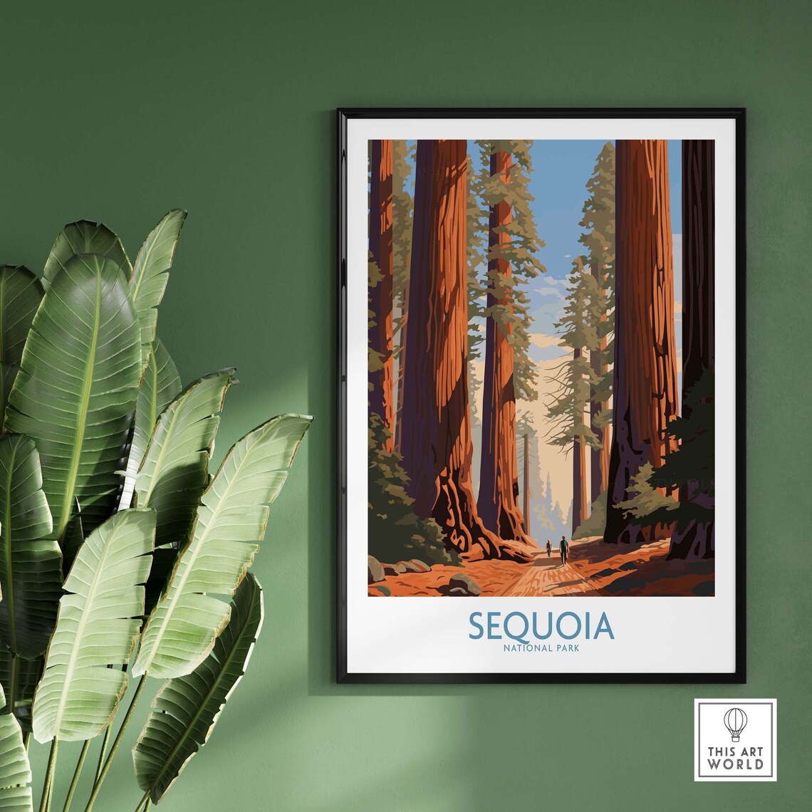 Sequoia National Park Giant Redwood Trees Forest Path Art Poster - Image 2