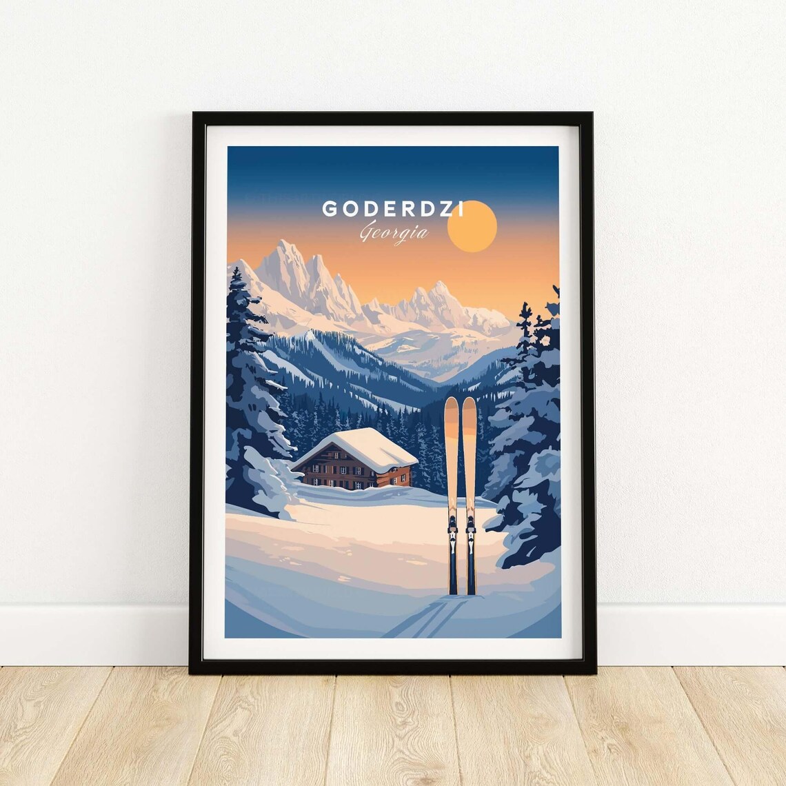 Goderdzi Travel Poster, Ski Resort Winter Sports