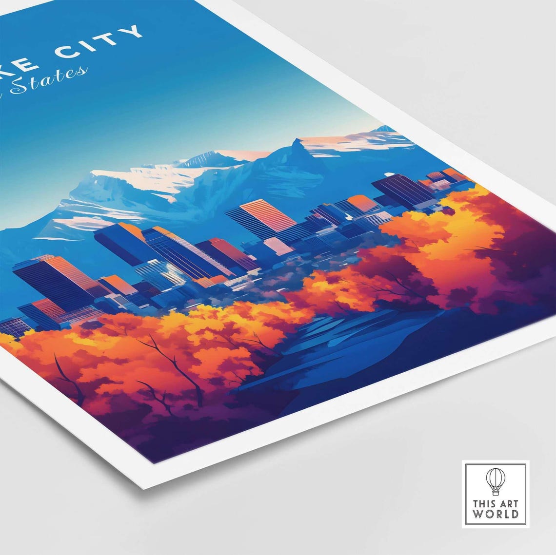 Salt Lake City Travel Poster, Utah City Illustration - Image 5