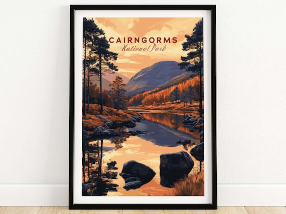 Cairngorms Travel Poster, Scotland Wall Art Print