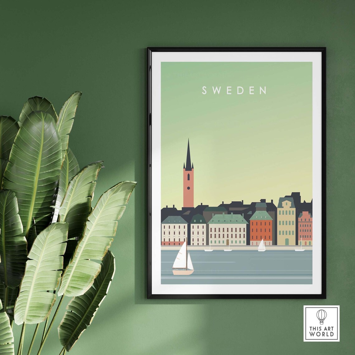 Sweden Travel Poster, Minimalist Stockholm Art Print - Image 2