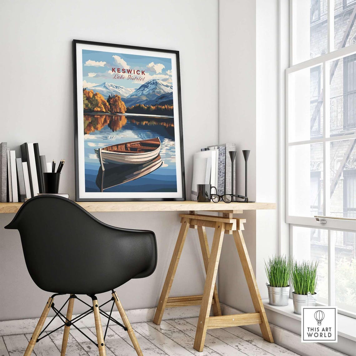 Keswick Lake District Art Print, Living Room Decor - Image 4
