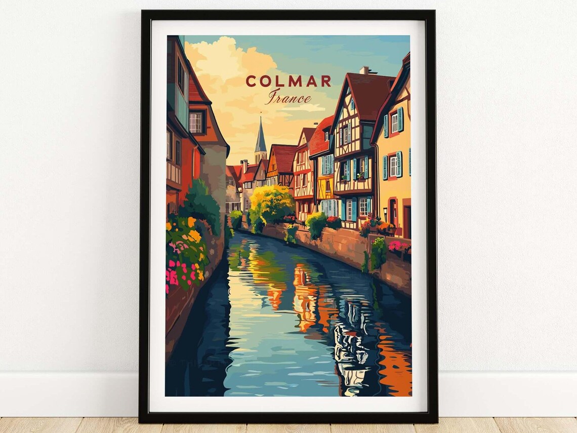 Colmar France Little Venice Canal Half Timbered Houses Poster