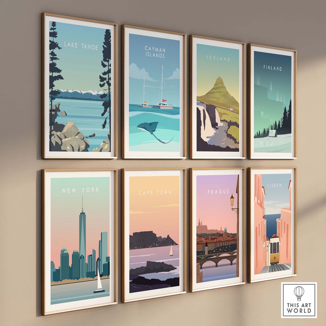 Lake Tahoe Minimalist Travel Poster, Lake House Decor - Image 3
