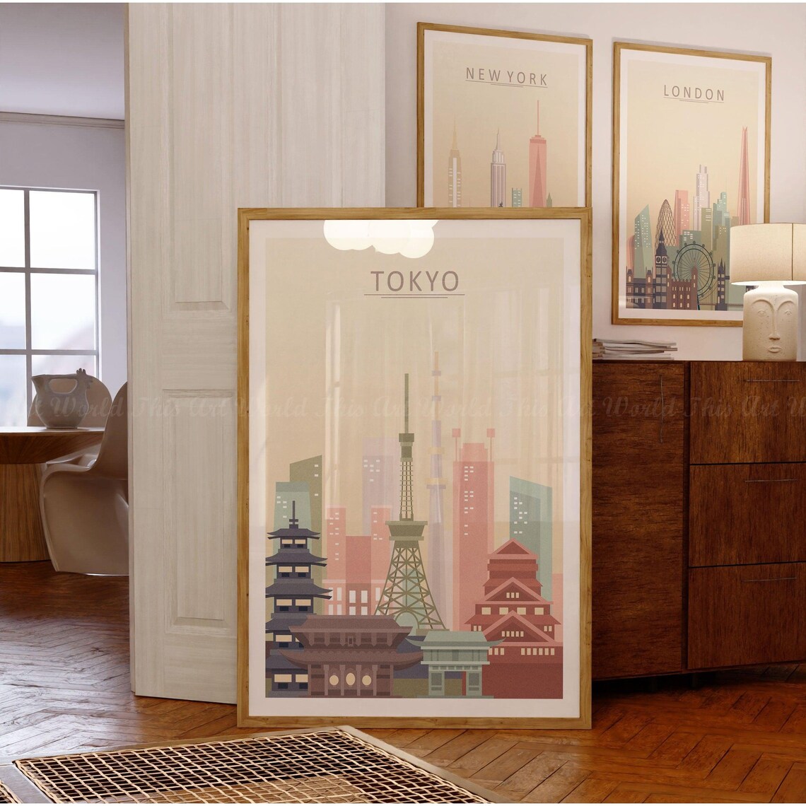 Tokyo Skyline Poster, Japanese Cityscape Art Print - Image 2