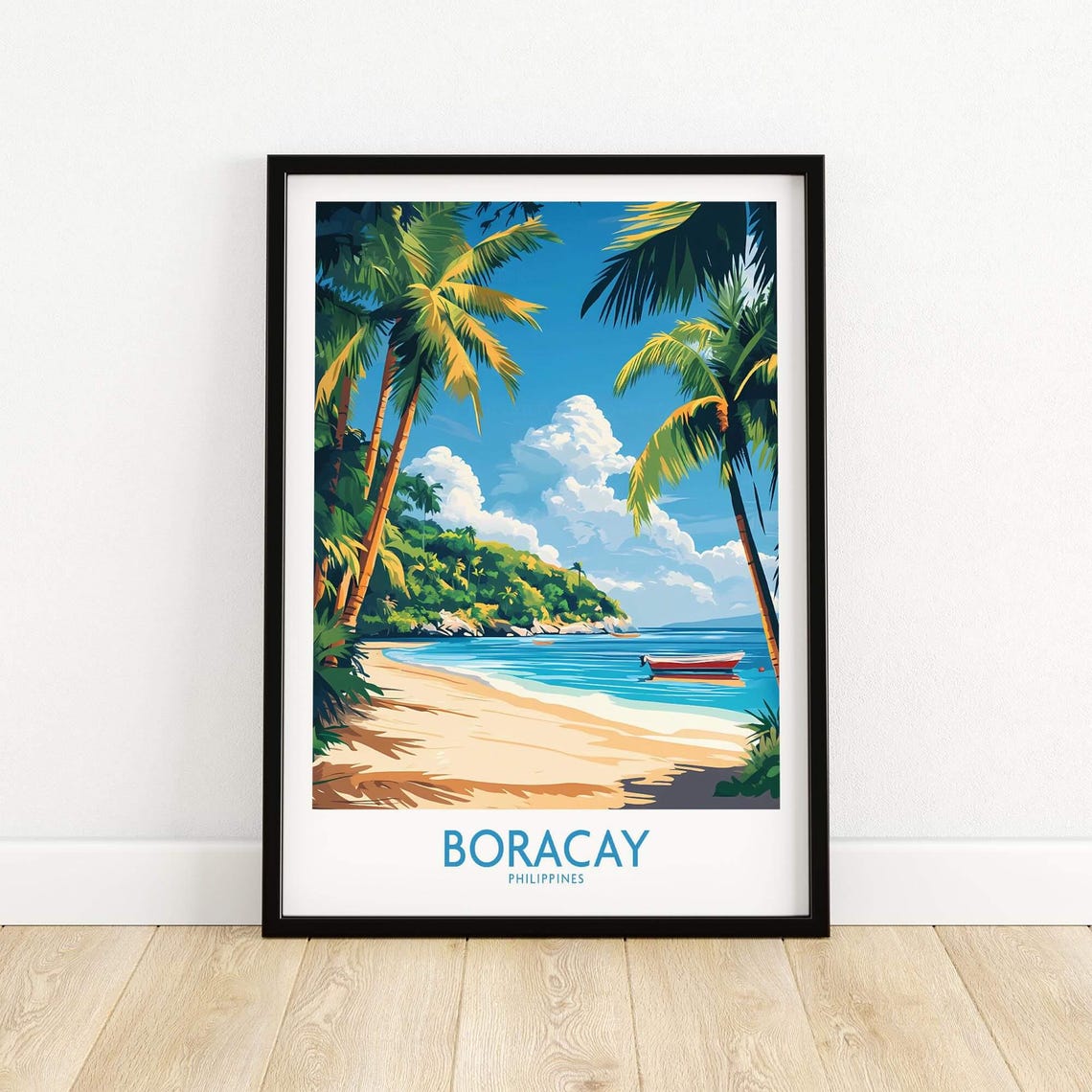 Boracay Philippines Travel Poster, Beach Illustration - Image 5