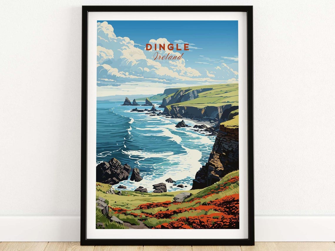 Dingle Ireland Travel Poster, Wall Art