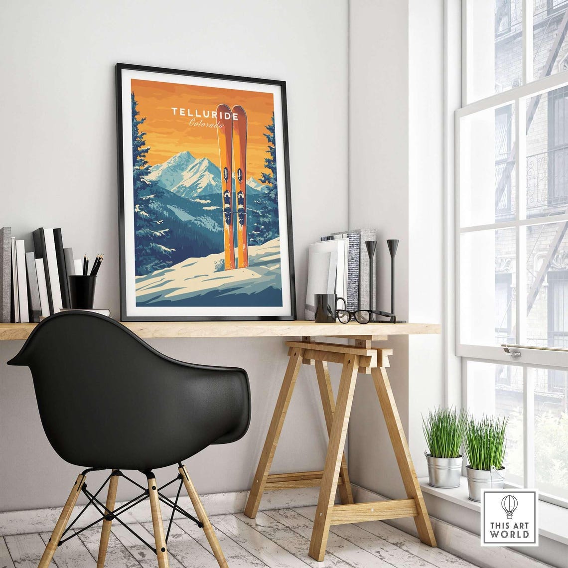 Skiing Wall Art, Telluride Winter Sports Decor - Image 4