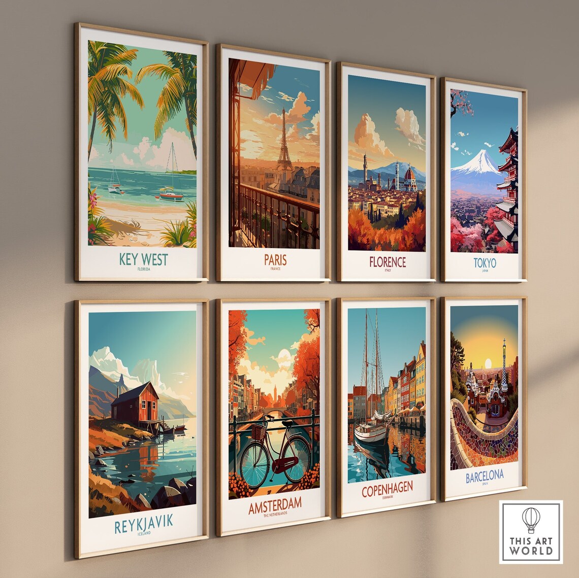 Key West Florida Palm Beach Sailboats Turquoise Sea Travel Poster - Image 3