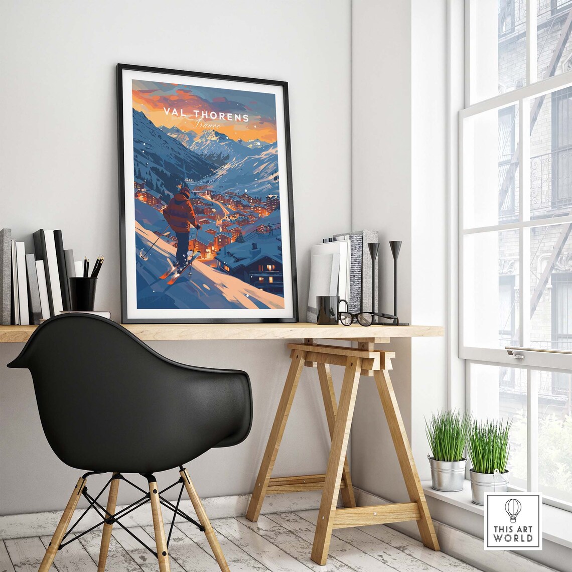 Val Thorens Ski Poster Print, France Winter Sports - Image 4