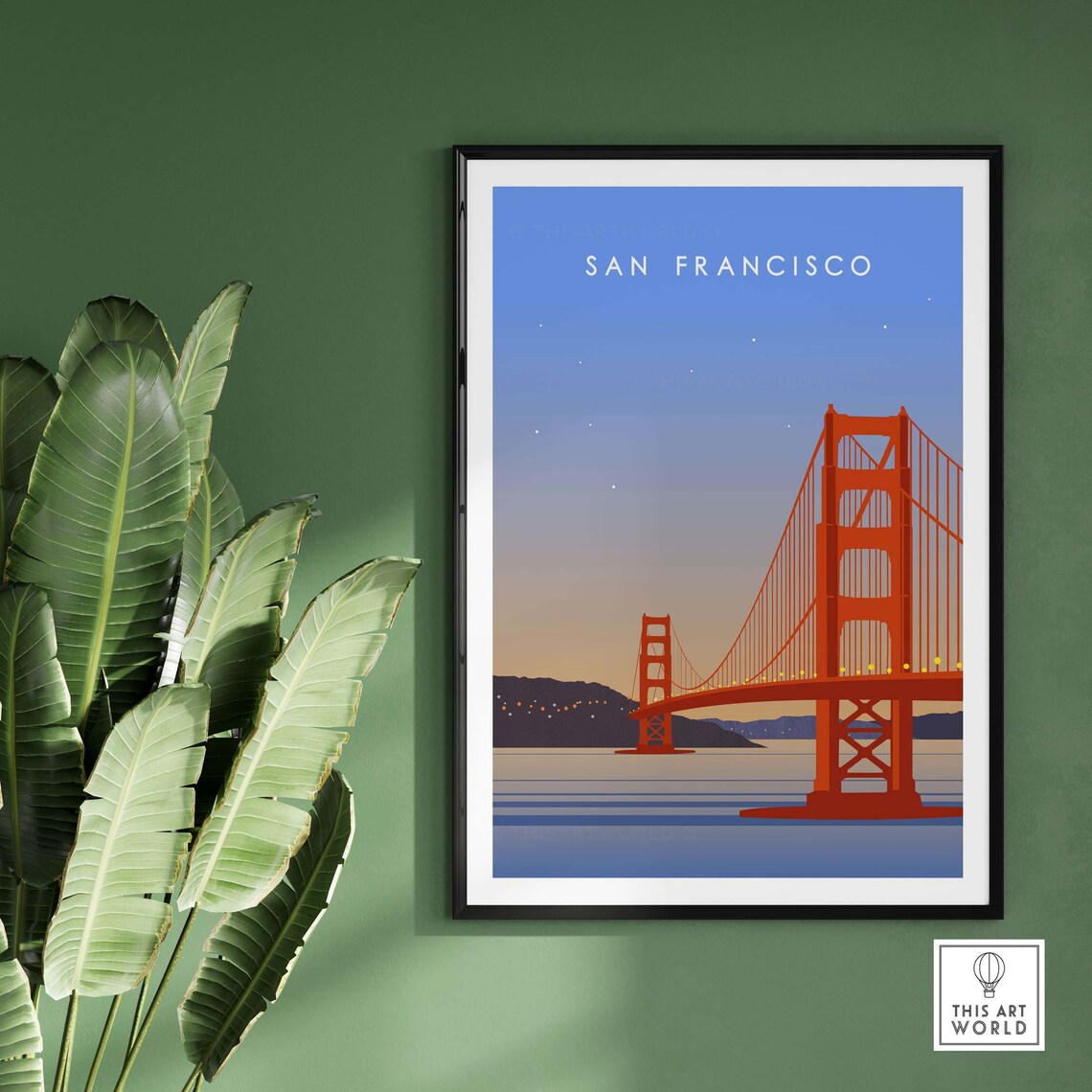 San Francisco Golden Gate Bridge Minimalist Travel Poster - Image 3