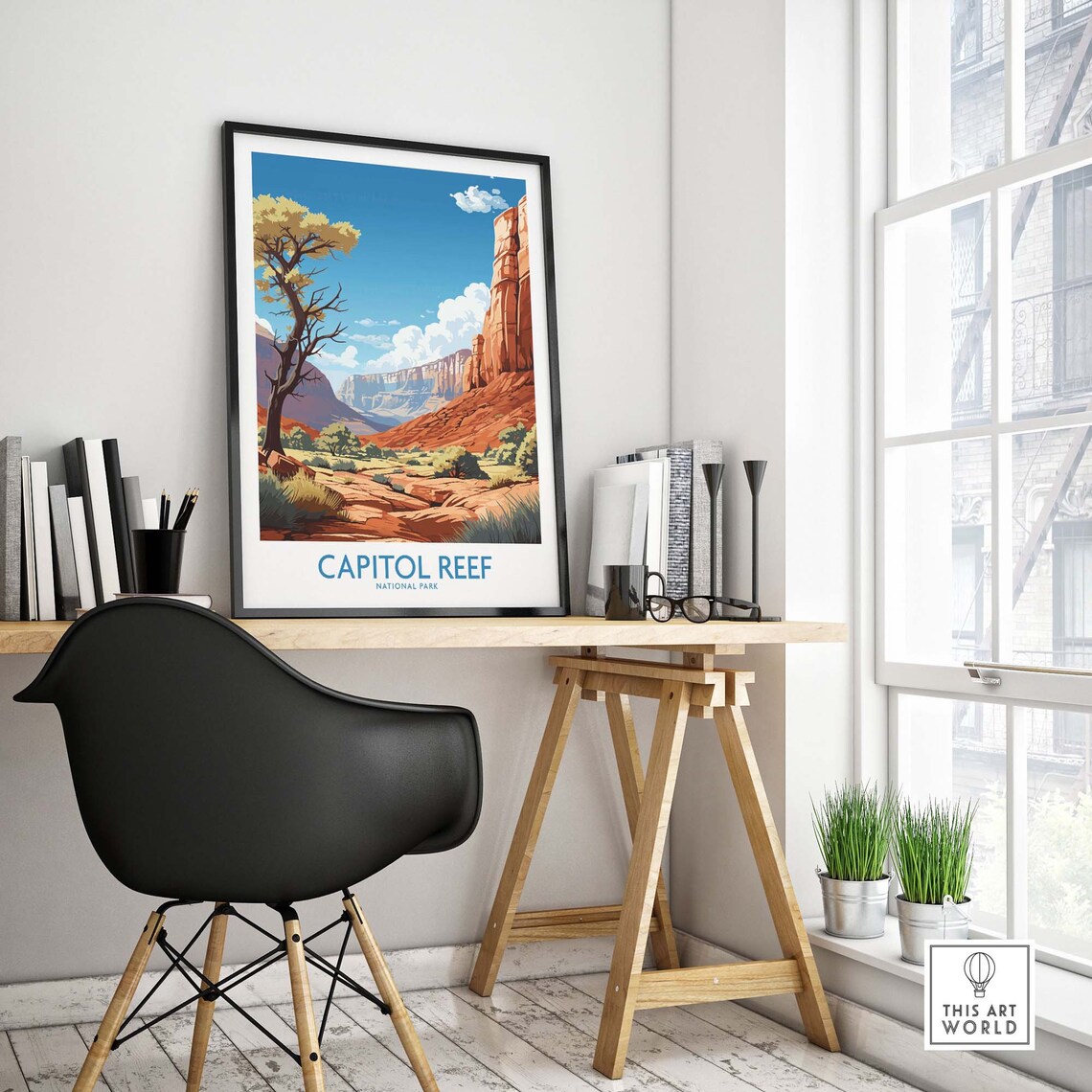 Capitol Reef National Park Desert Red Rock Canyon Scenic Poster - Image 4