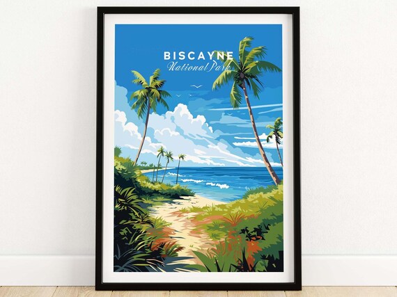 Biscayne National Park Palm Beach Ocean Vista Florida Travel Poster