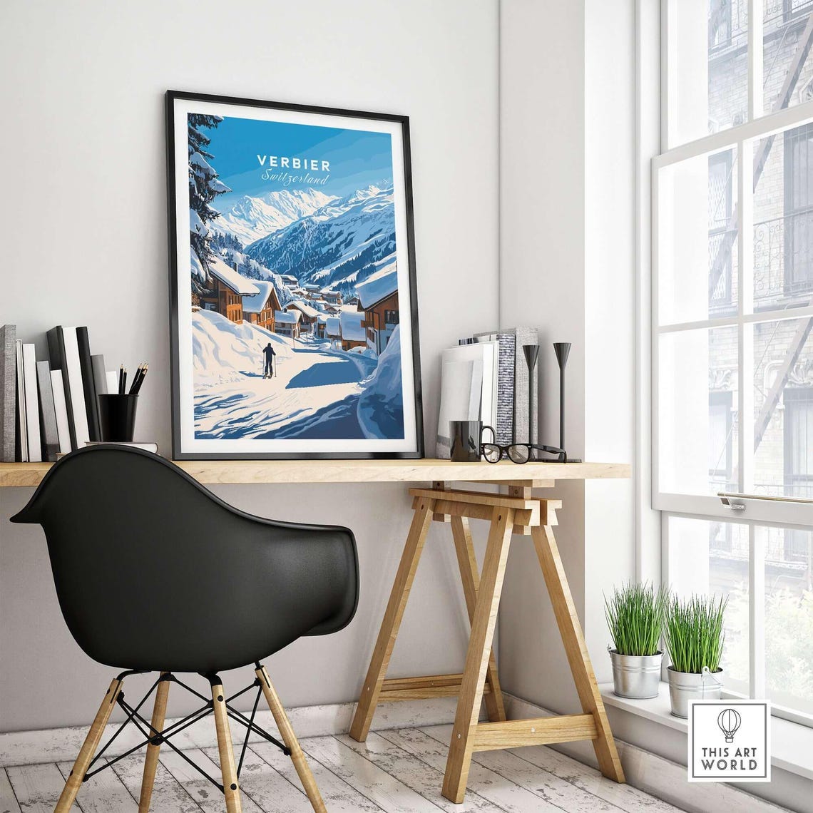 Verbier Ski Print, Switzerland Travel Poster - Image 4