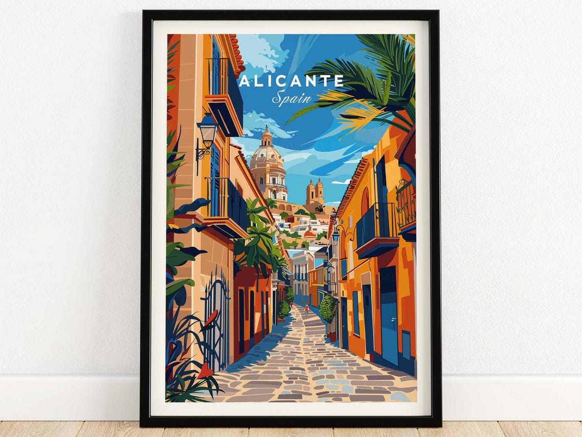 Alicante Travel Print Wall Art Poster Home Decor Artwork Gift Illustration Lover