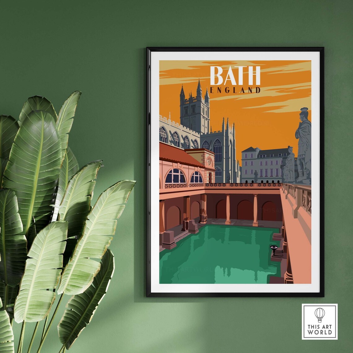 Bath England Skyline Travel Poster, Bath Somerset - Image 3