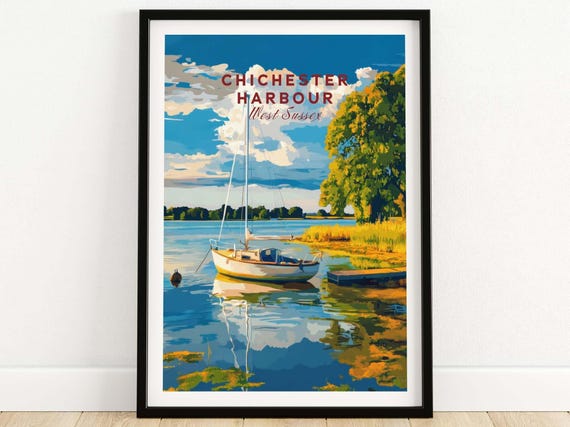 Chichester Harbour Wall Art Chichester Print Poster Chichester Poster Artwork Travel Home Decor Home Wall Art Chichester Gift West Sussex
