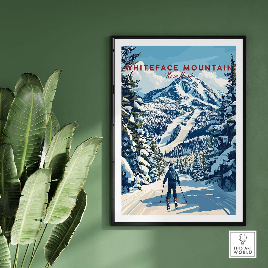 Whiteface Ski Resort Travel Poster, New York - Image 2