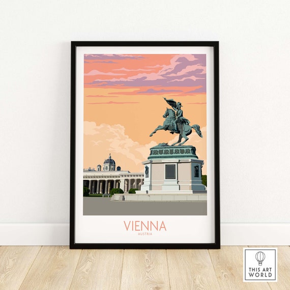Vienna Austria Travel Poster, Europe Art Print