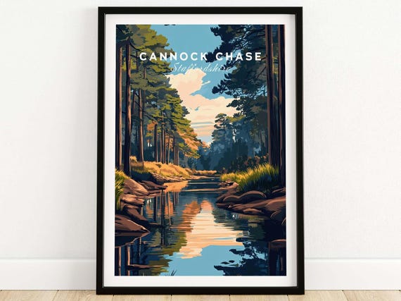 Cannock Chase Art Print, Staffordshire Travel Poster