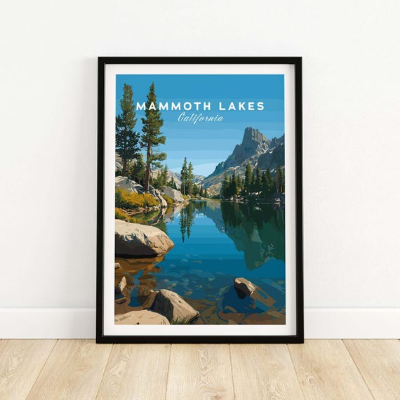 Mammoth Lakes Poster Mountain Wilderness Wall Art Nature Gift For Outdoor Enthusiasts Hiking Scenic Sierra Nevada Print