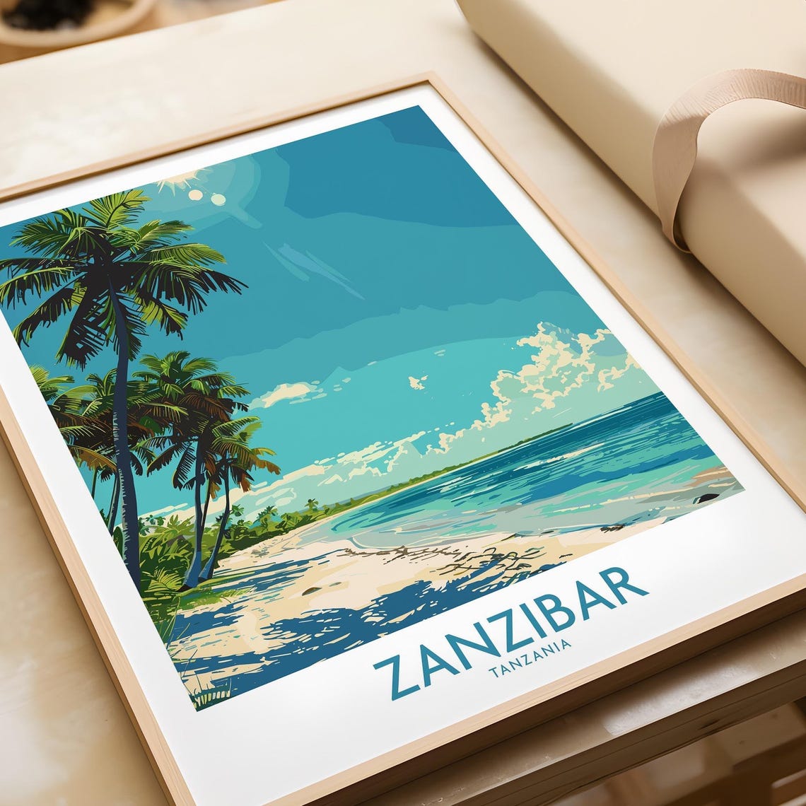 Zanzibar Travel Print Tanzania Poster Zanzibar Artwork Poster Gift Tanzania Home Decor Zanzibar Illustration Art Lover Tanzania Print