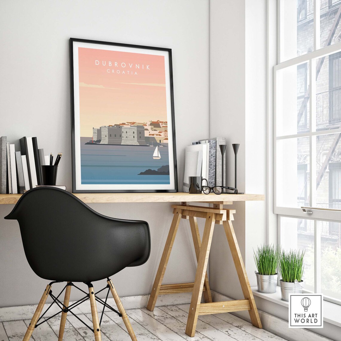 Dubrovnik Croatia Travel Poster, Fine Art Print - Image 4