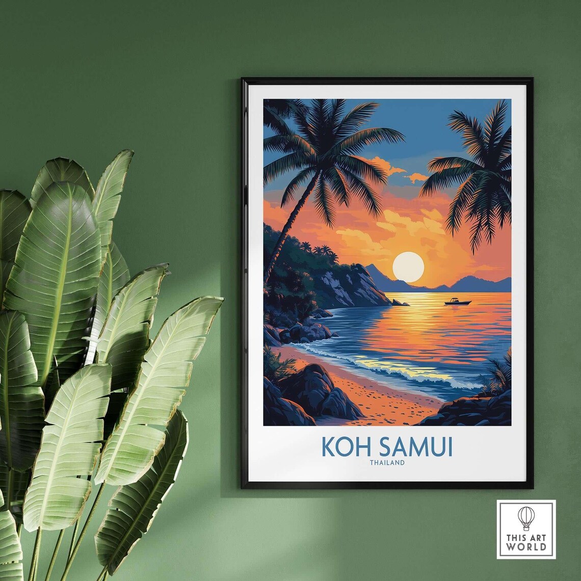 Koh Samui Thailand Travel Poster, Island Illustration - Image 2