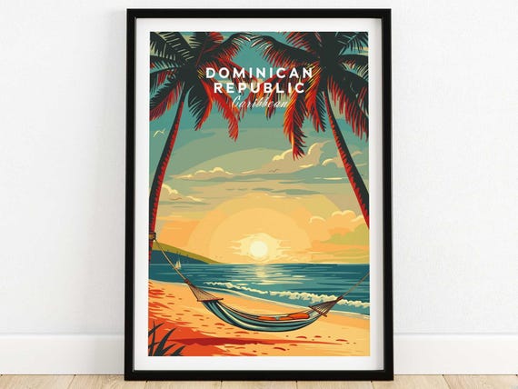 Dominican Republic Travel Poster Wall Art Print Home Decor Artwork Poster Gift Illustration Artwork Home Art Lover Print