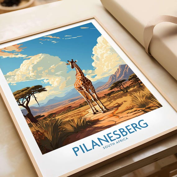 Pilanesberg Game Reserve Poster South Africa Savannah Landscape Wall Art Safari Decor Wildlife Print For Home Or Office