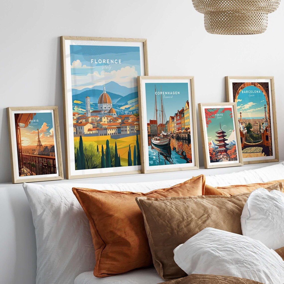 Florence Italy Duomo Cathedral Tuscan Hills Vintage Travel Poster - Image 2