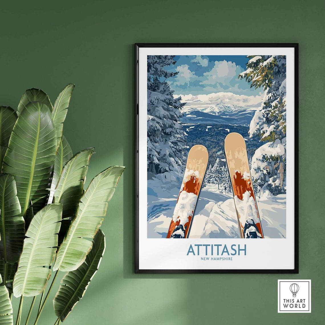 Attitash Ski Lodge Art Print, New Hampshire Ski Art - Image 2