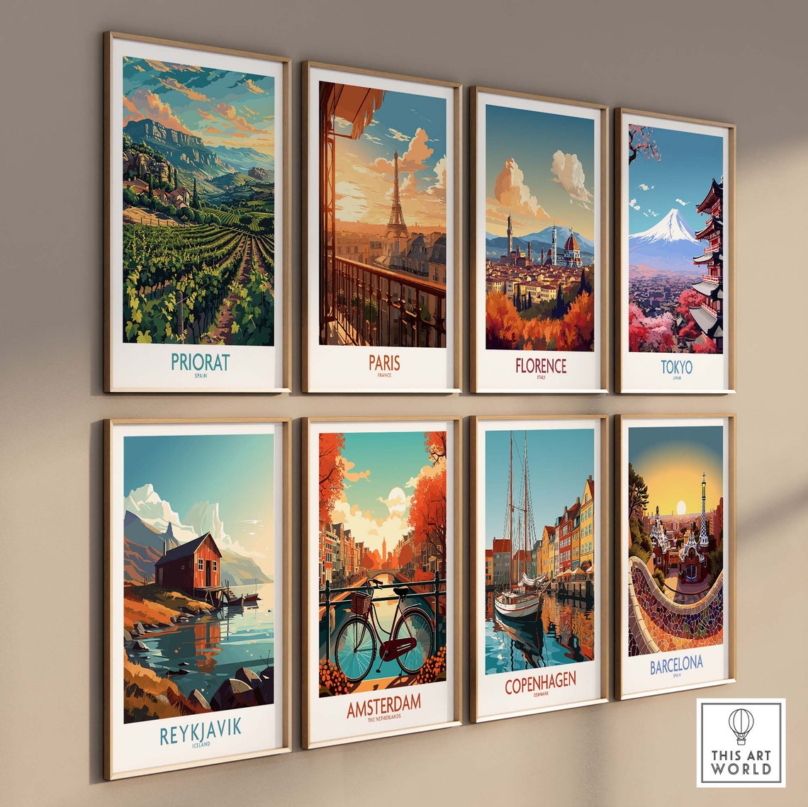 Priorat Spain Lush Vineyard Valley Panoramic Sunset Scenic Poster - Image 3