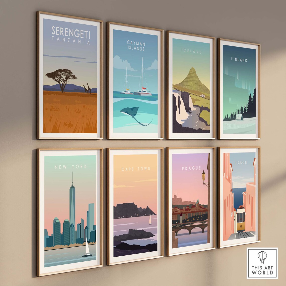 Serengeti Tanzania Travel Poster, African Safari Art Print - Image 3