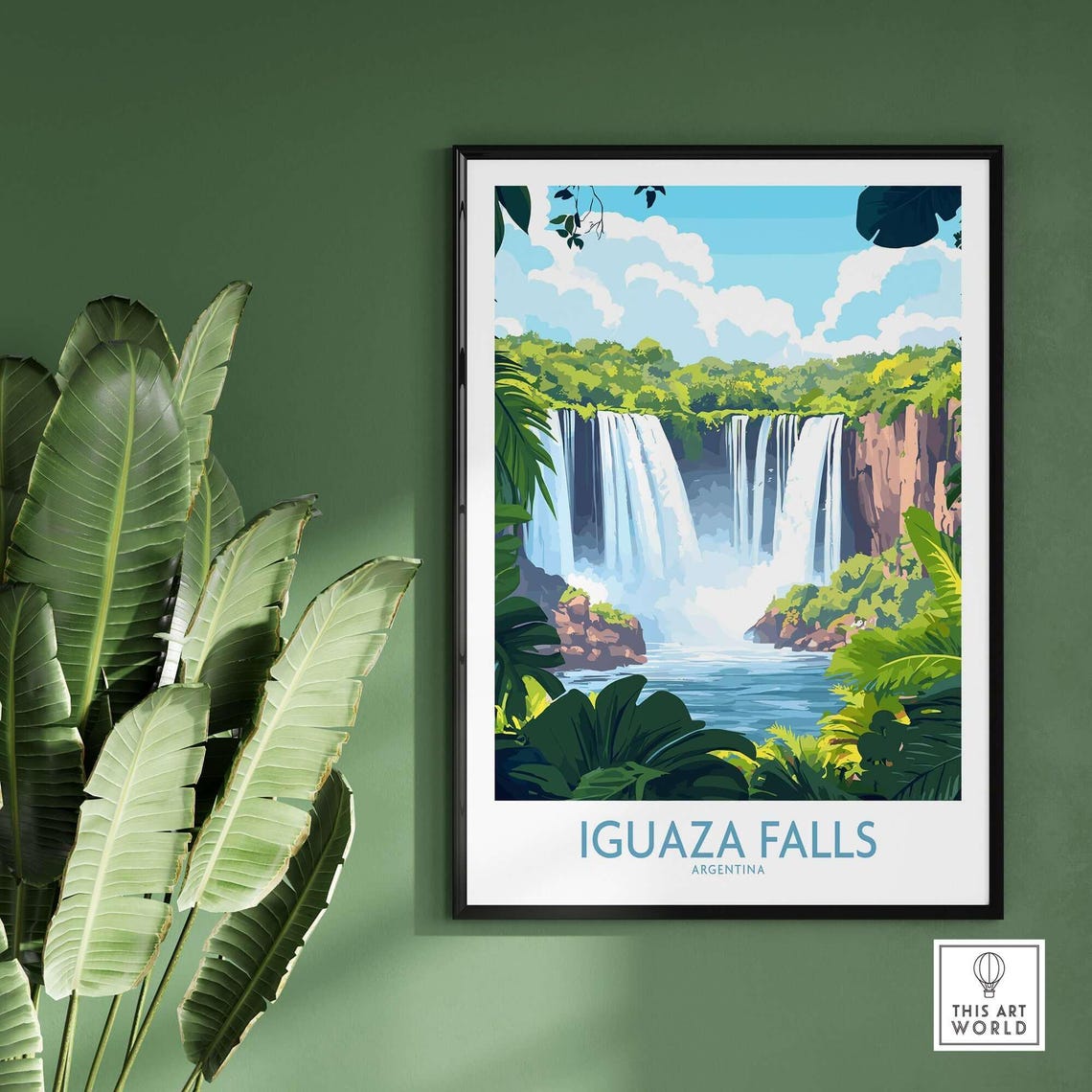 Iguaza Falls Argentina Waterfall Mist Rainforest Retro Travel Poster - Image 2