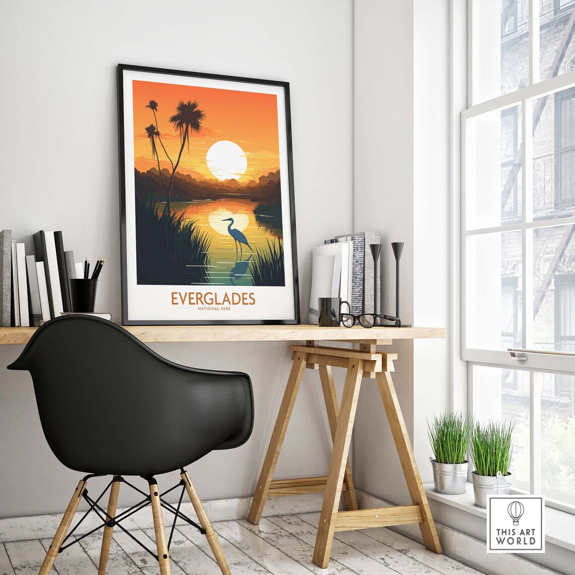 Everglades National Park Sunset Heron Wetlands Vintage Travel Poster - Image 4