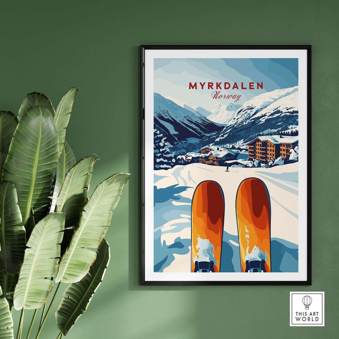 Myrkdalen Ski Lodge, Winter Sports Art Print - Image 2