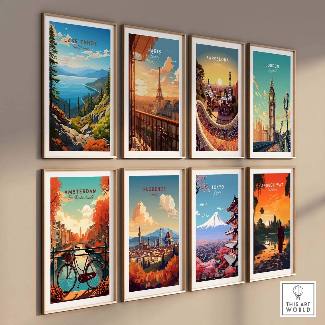 Lake Tahoe California Sierra Lake Vista Pine Forest Travel Poster - Image 3