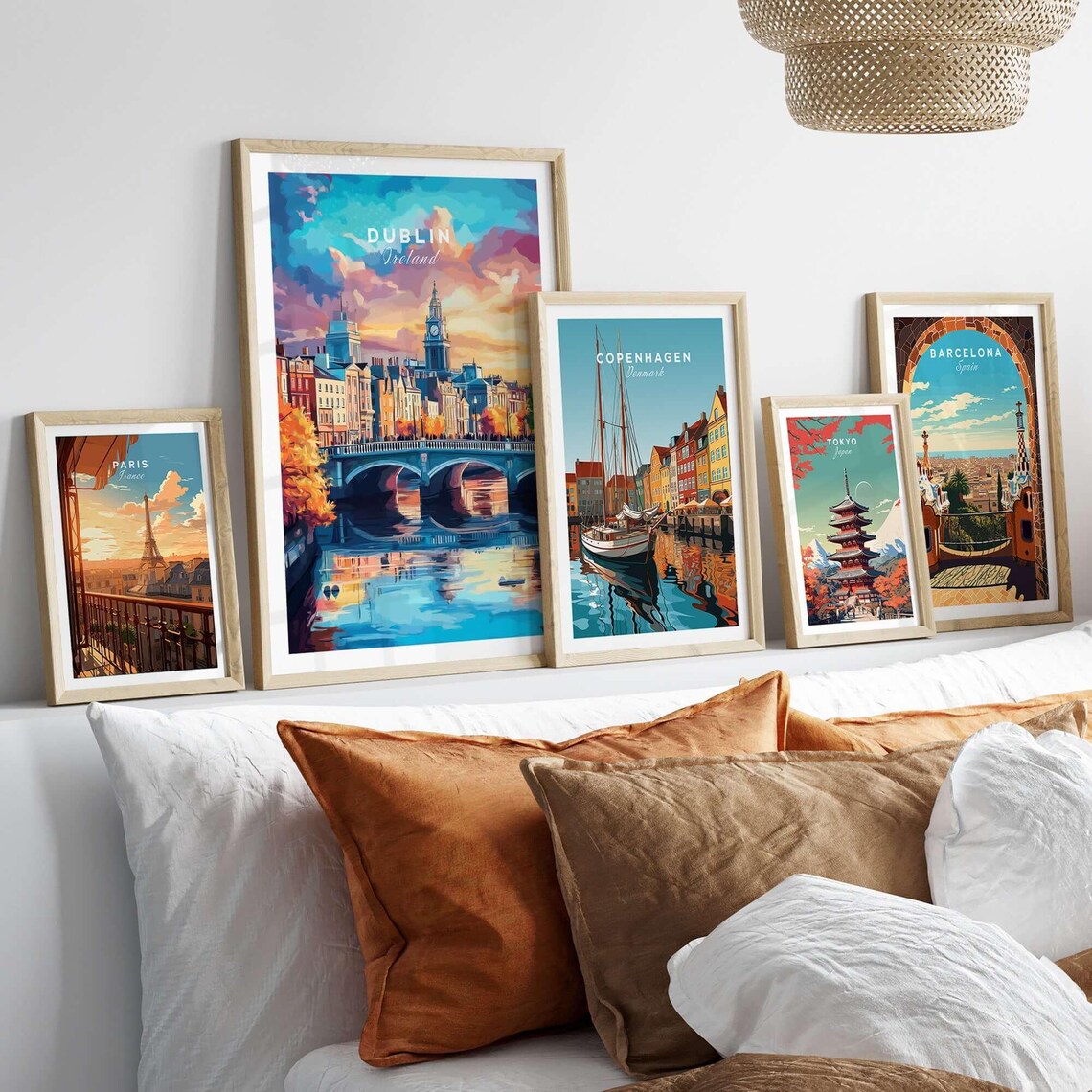 Dublin Ireland Skyline Clock Tower Sunset Vintage Travel Poster - Image 2