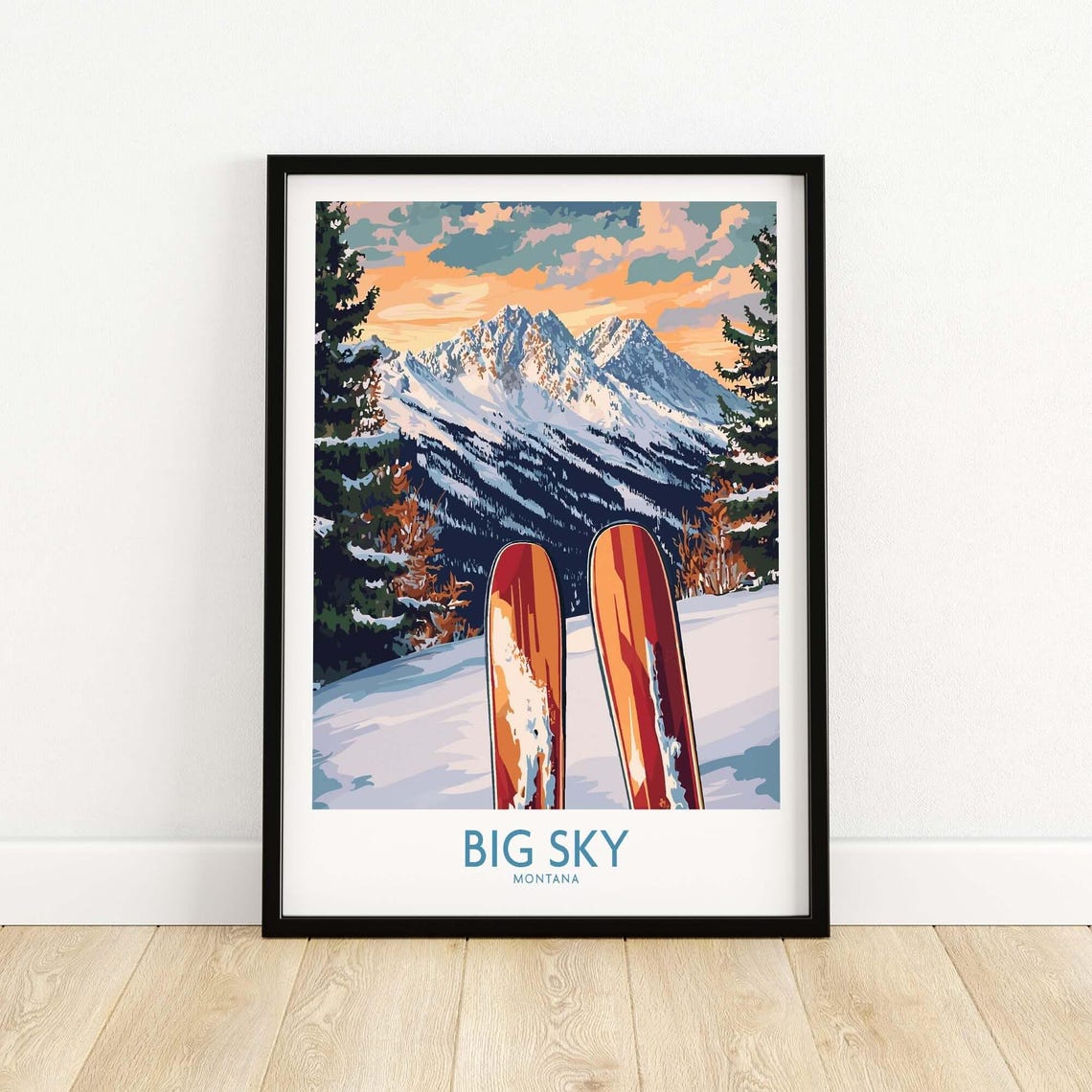 Big Sky Ski Poster, Mountain Cabin Decor - Image 5