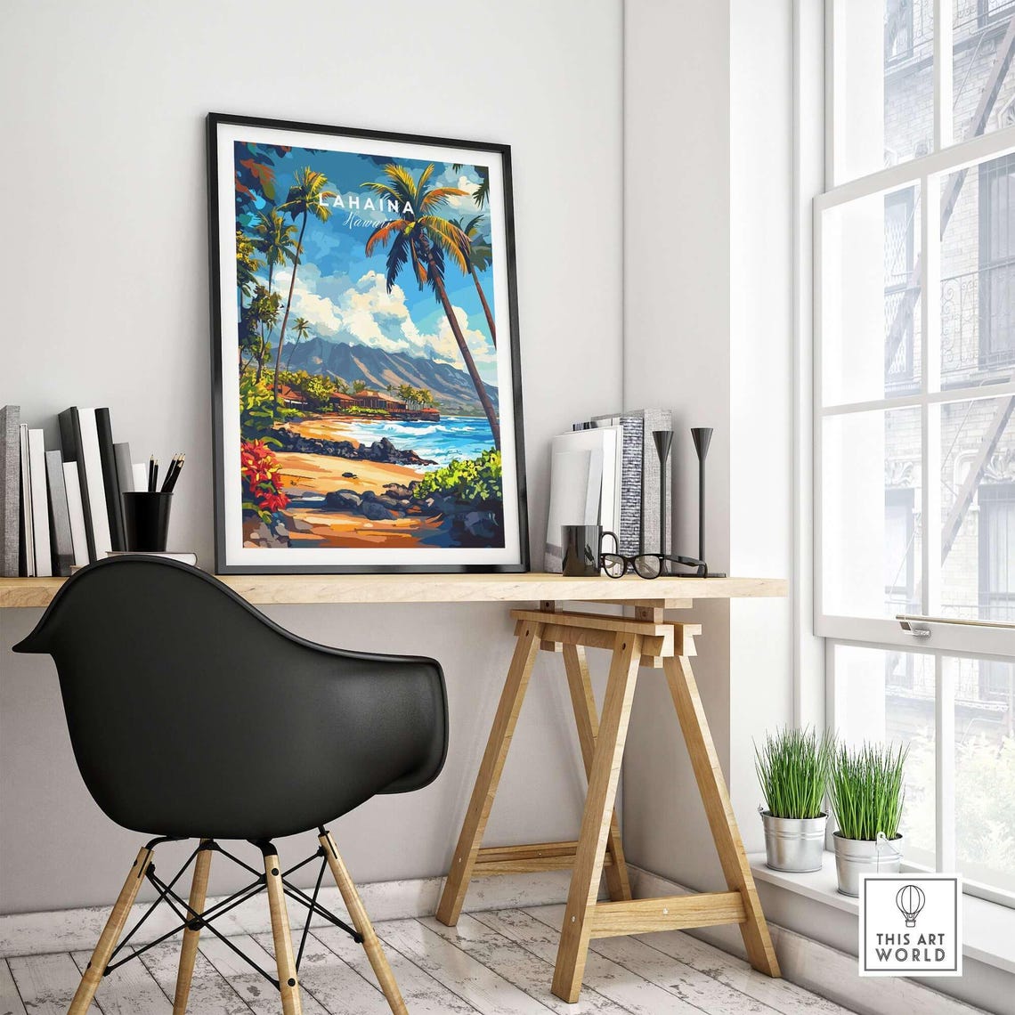Lahaina Hawaii Travel Poster, Home Decor Gift - Image 4