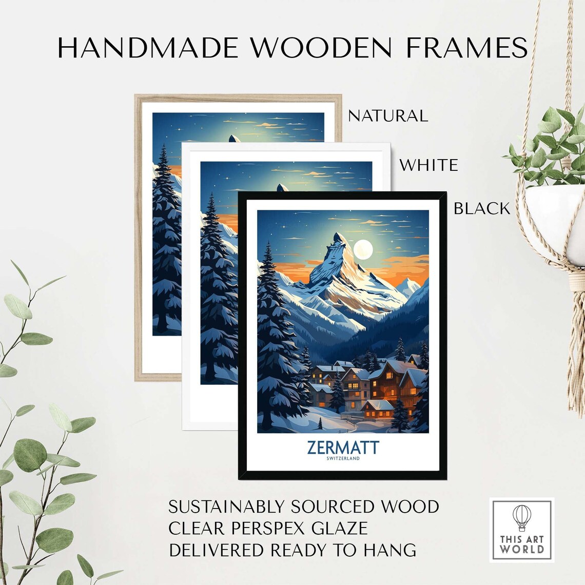 Zermatt Switzerland Travel Poster, Home Decor Print - Image 4