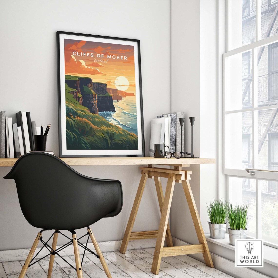 Cliffs Of Moher Ireland Travel Poster, Art Print - Image 4