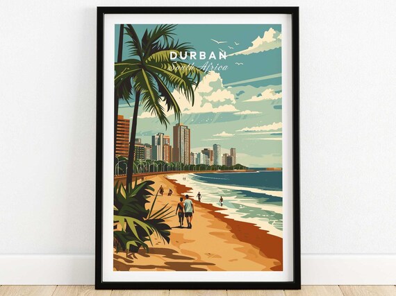 Durban Poster South Africa Art Print Travel Print Durban Home Dcor Poster Gift Illustration Artwork