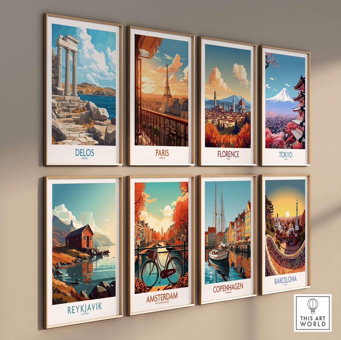 Delos Greece Ruins Rocky Shoreline Aegean Blue Travel Poster - Image 3
