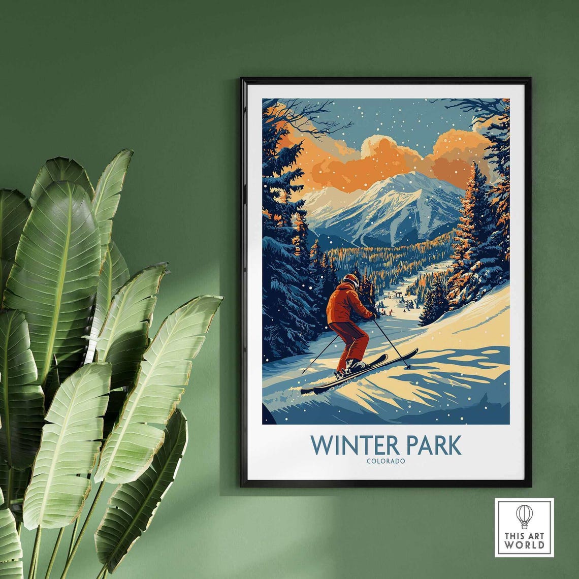 Winter Park Poster, Colorado Ski Lodge Decor - Image 2