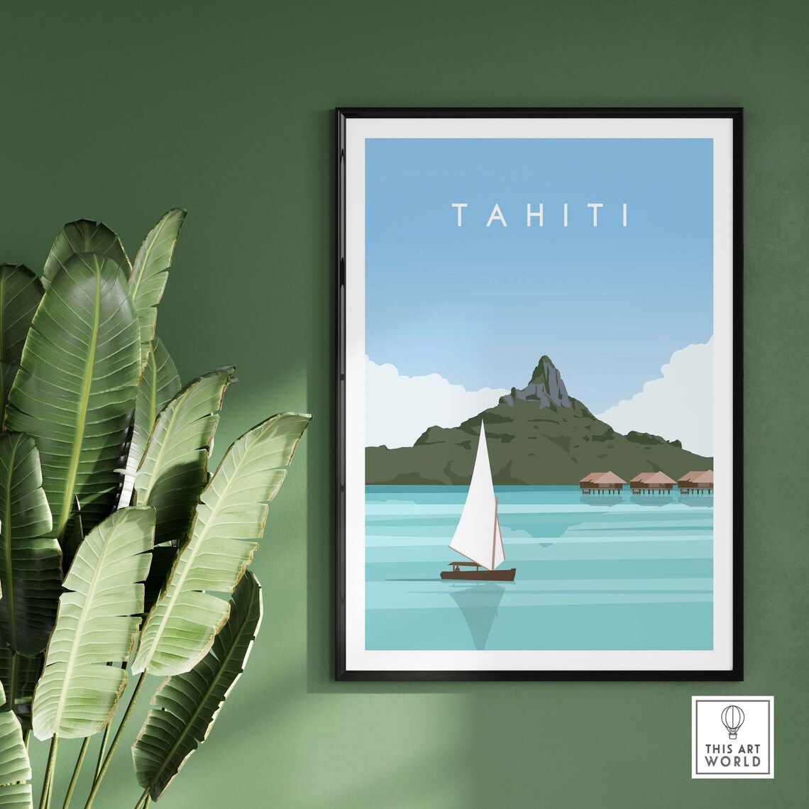 Tahiti Tropical Travel Print Travel Poster - Image 2